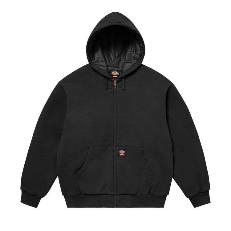 

Толстовка Supreme x Dickies Quilted Lined Zip Up Hooded Sweatshirt, Black