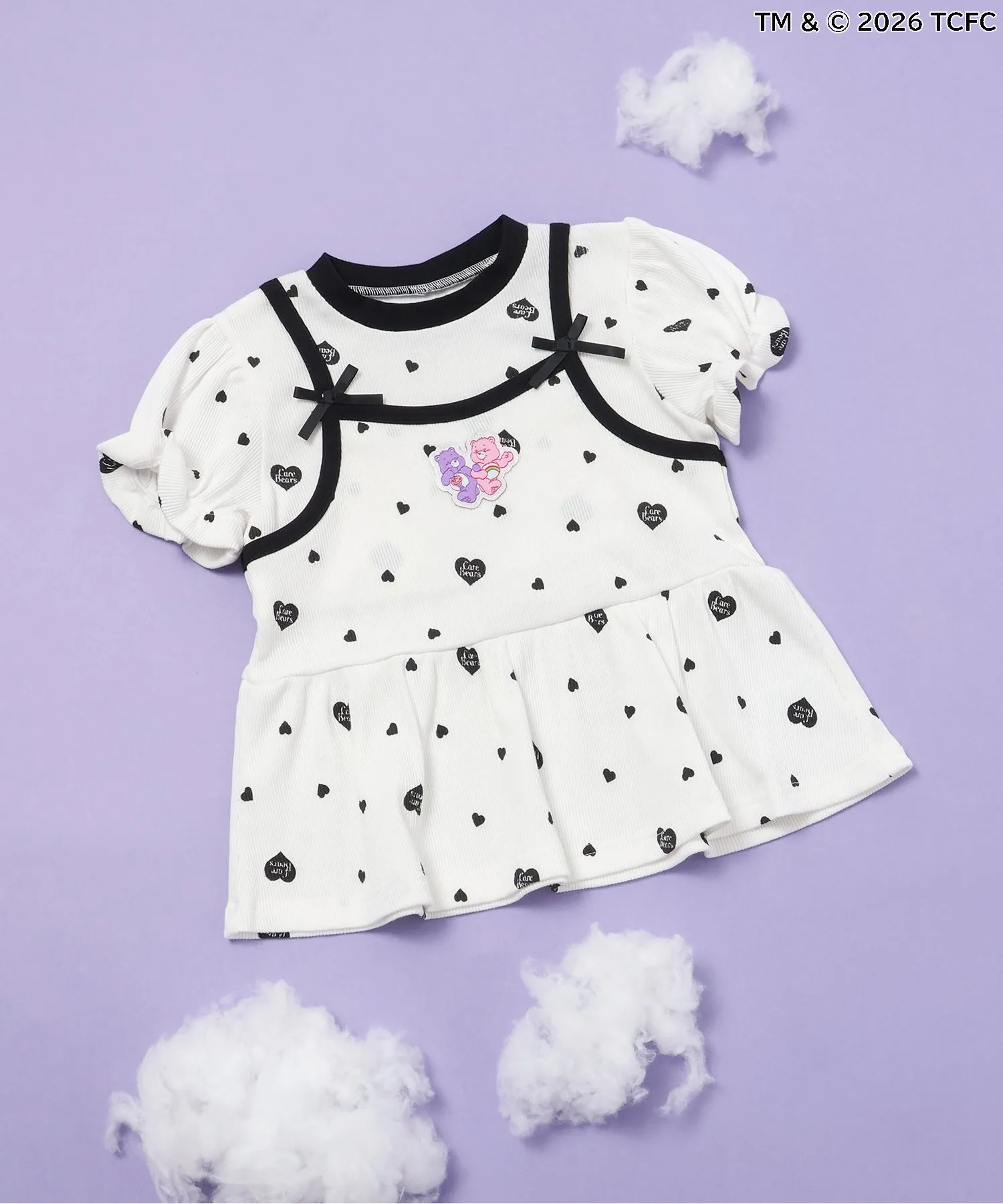 Детский топ с камисолью и рюшами Care Bear apres les cours ivory
