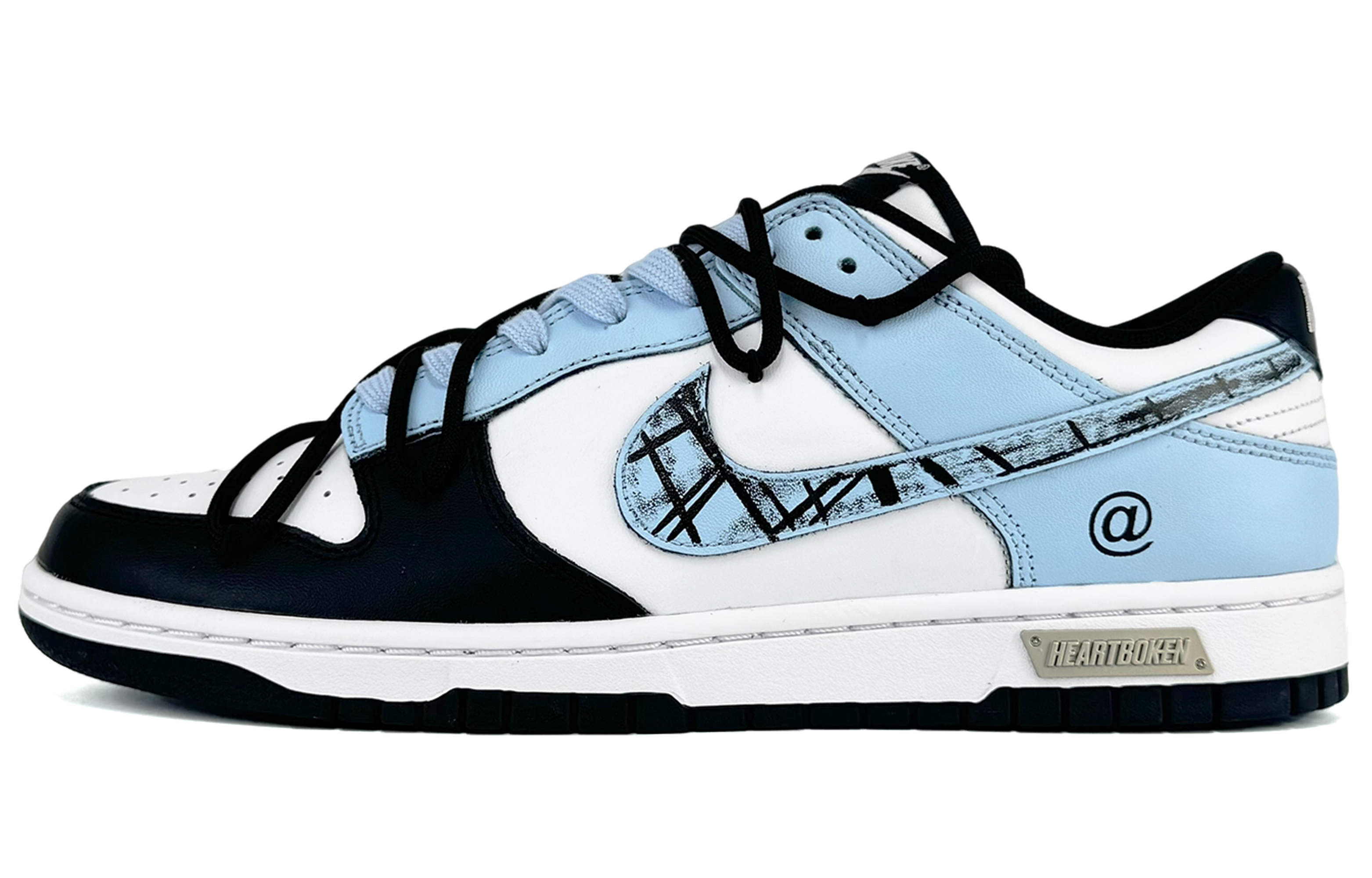 

Nike Кроссовки для скейтбординга Dunk Slip с амортизацией, износостойкие, низкие, мужские, синие, черные, белые