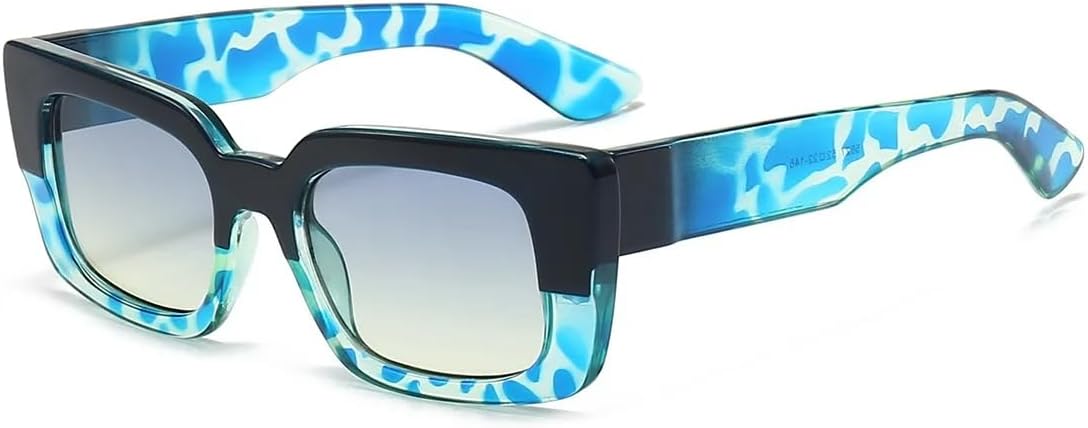 

Солнцезащитные очки для мужчин и женщин - защита UV400 - маленькая оправа, цветные линзы с леопардовым принтом, для занятий спортом на открытом воздухе и вождения DSVIGF, Blue