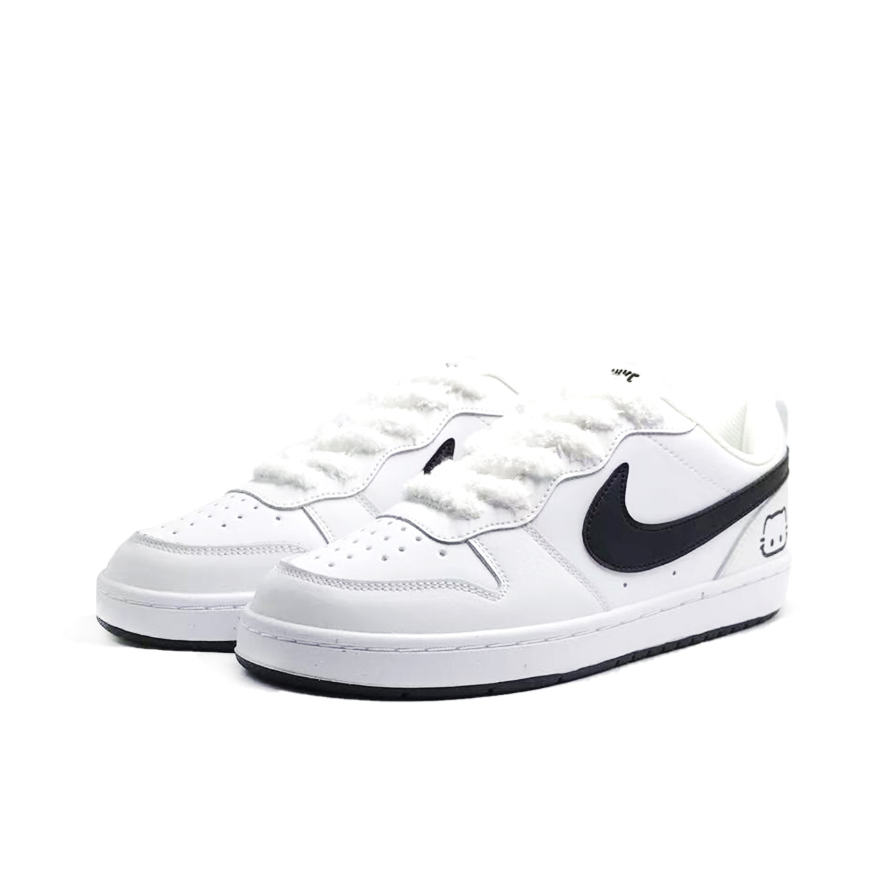Nike Кроссовки low top, бренд Court Borough, цвет milk white cat, материал synthetic leather, waterproof, abrasion resistant, height increasing — фото 4