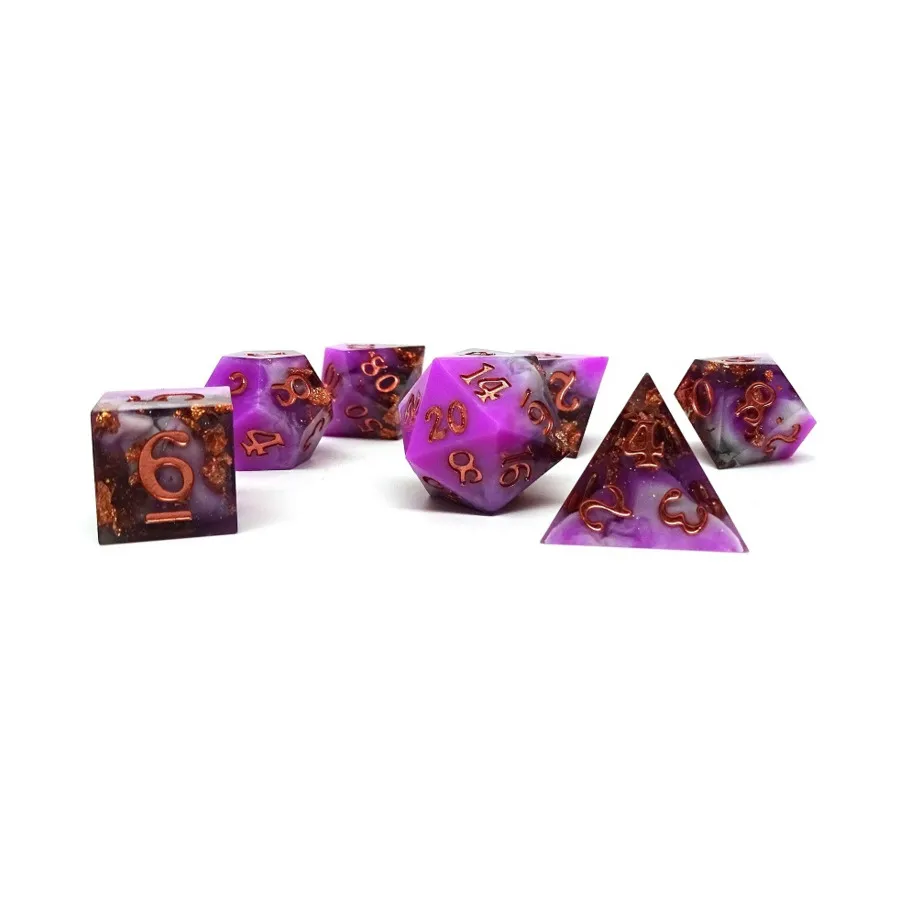 

Поликомплект - Розовый звездный свет (7), Dice - Sharp Edge Resin (Easy Roller Dice)