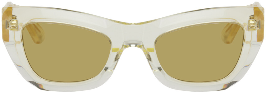 

Желтые солнцезащитные очки «кошачий глаз» Bottega Veneta