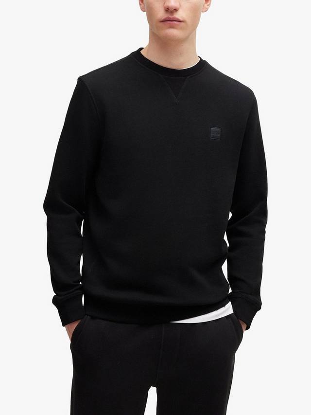 

Босс хлопковый свитшот из махровой ткани HUGO BOSS, Black