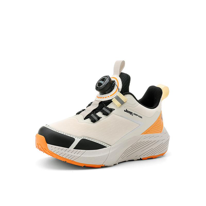 Детские кроссовки для бега бежево-черно-оранжевые Kids' Jeep — фото 2
