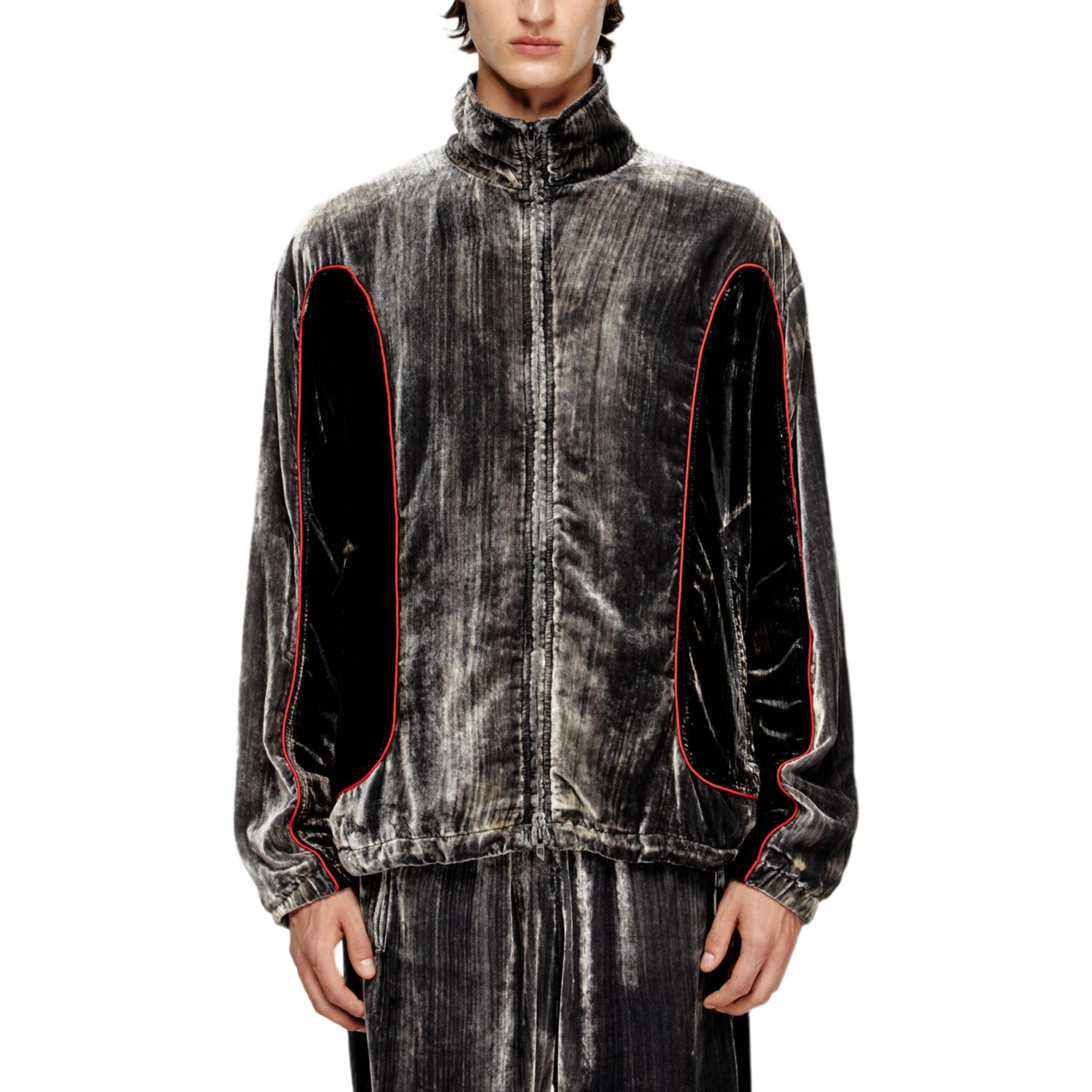DIESEL Жакет из велюра с бархатистой отделкой, Black — фото 2