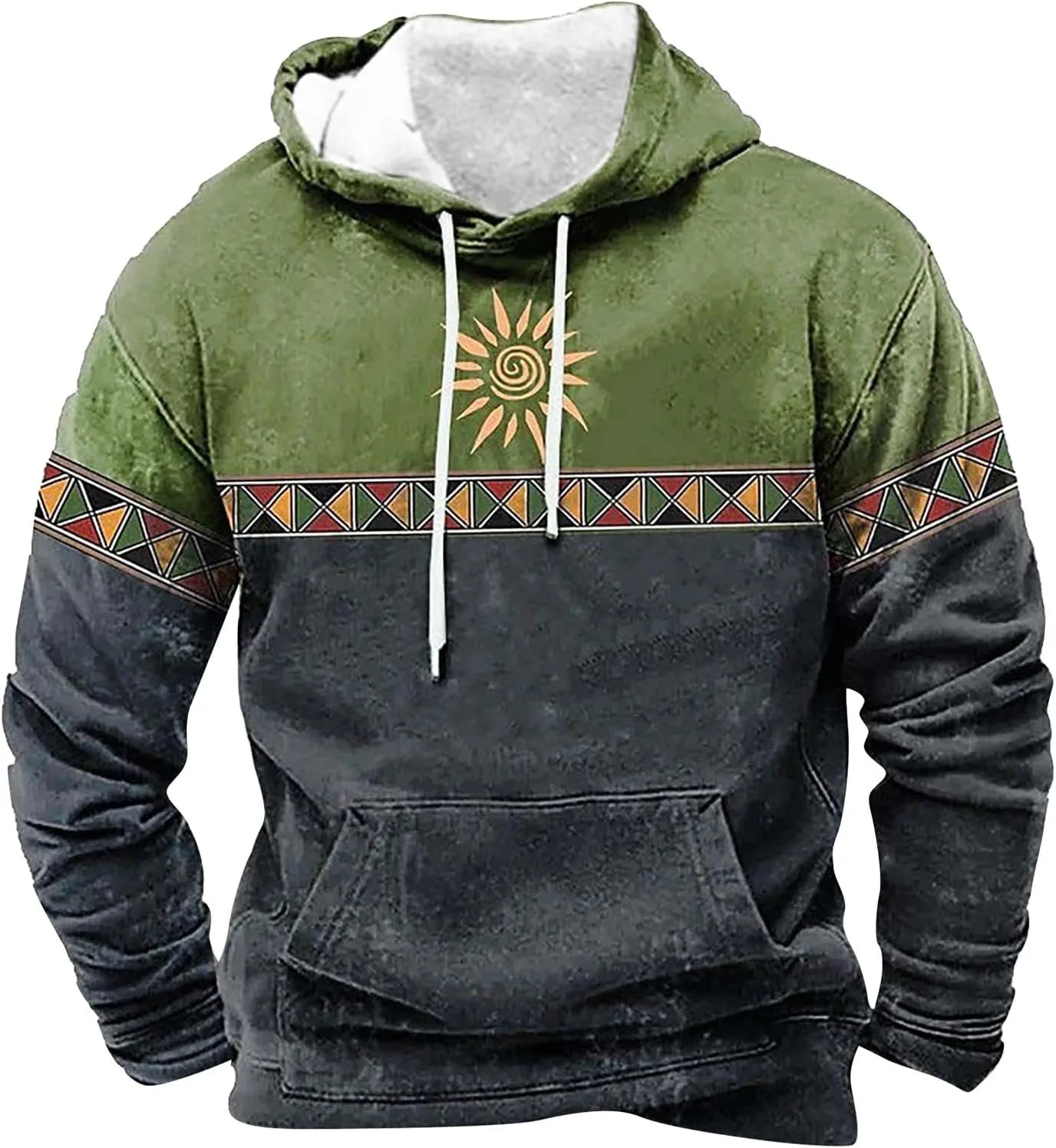 

Мужской худи с принтом и капюшоном на шнурке