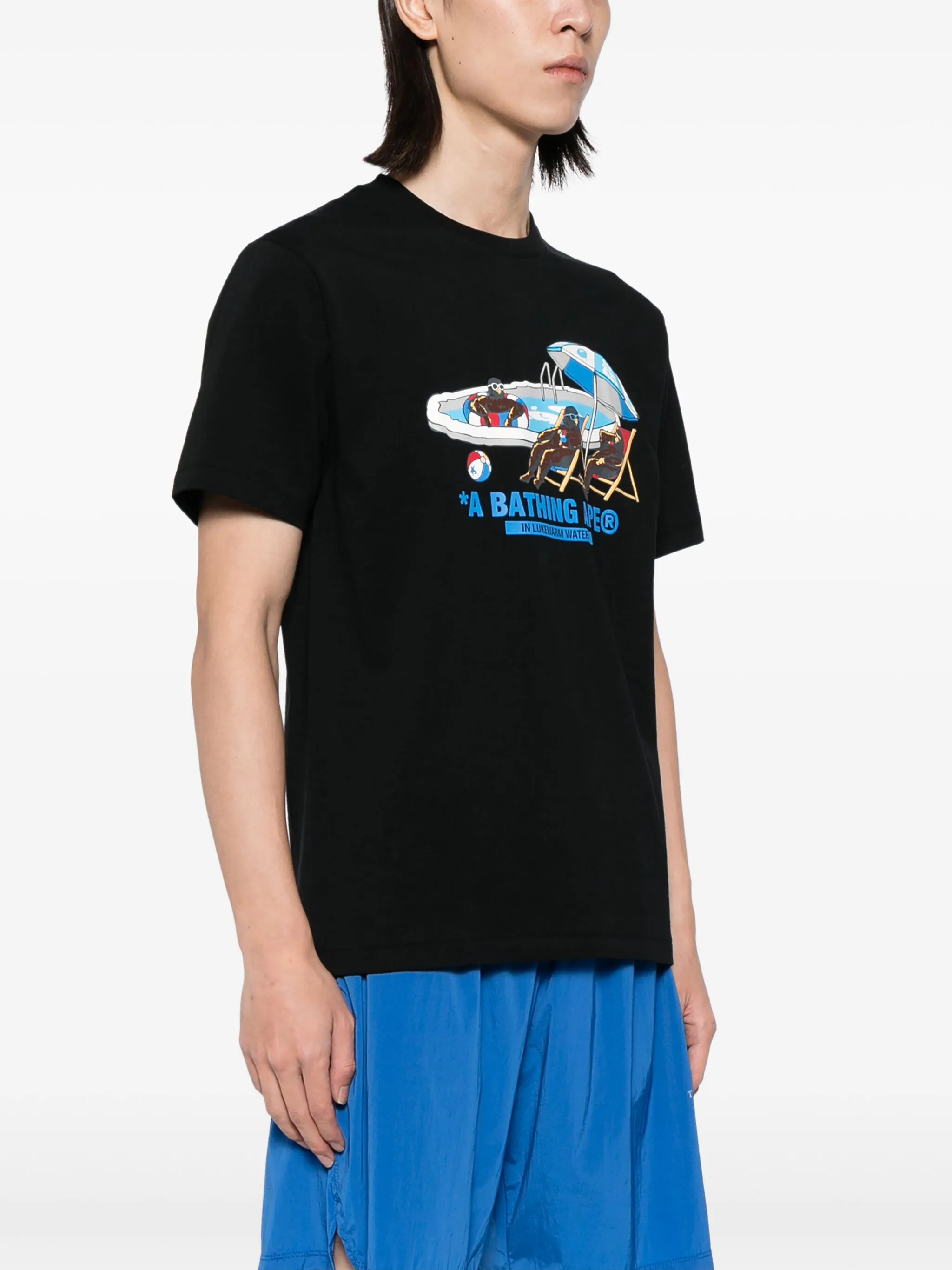 Футболка с графичным принтом A Bathing Ape, черный — фото 3