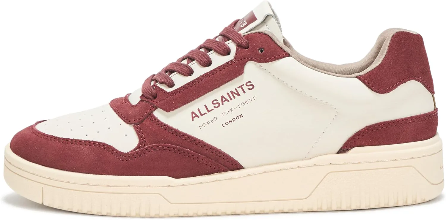 Мужские кеды AllSaints Regan Low Top, белый/красный — фото 2