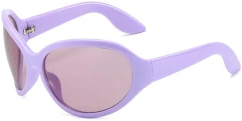 

Винтажные солнцезащитные очки большого размера 2027 года для женщин в стиле панк, спортивные, модные, овальные, с защитой от УФ-излучения UV400 MTZJH, Purple Purple