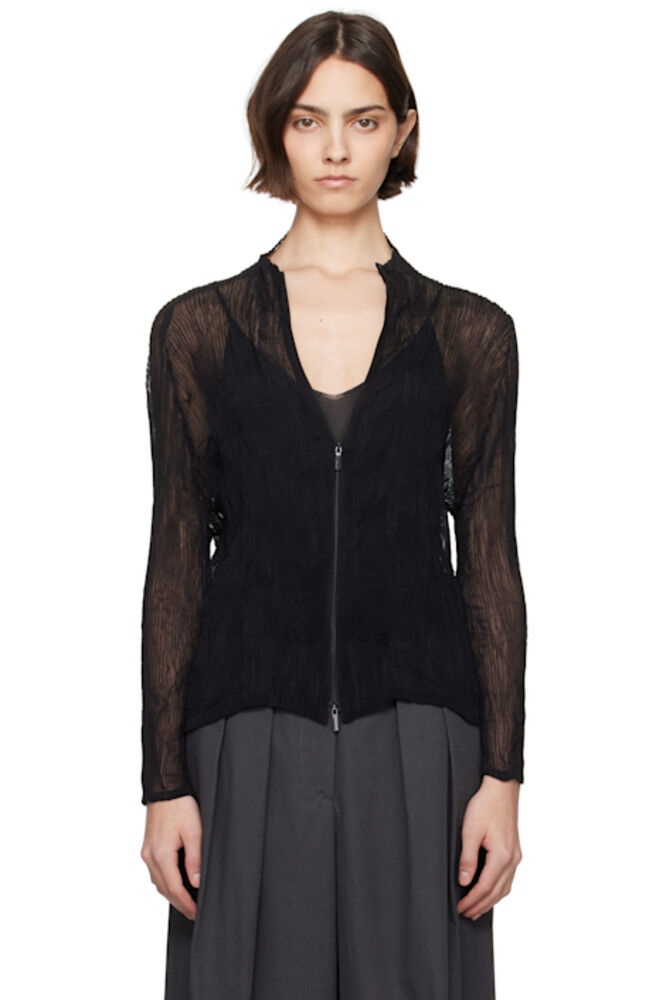 

Черная шифоновая блузка Twist BK/WT-56 ISSEY MIYAKE