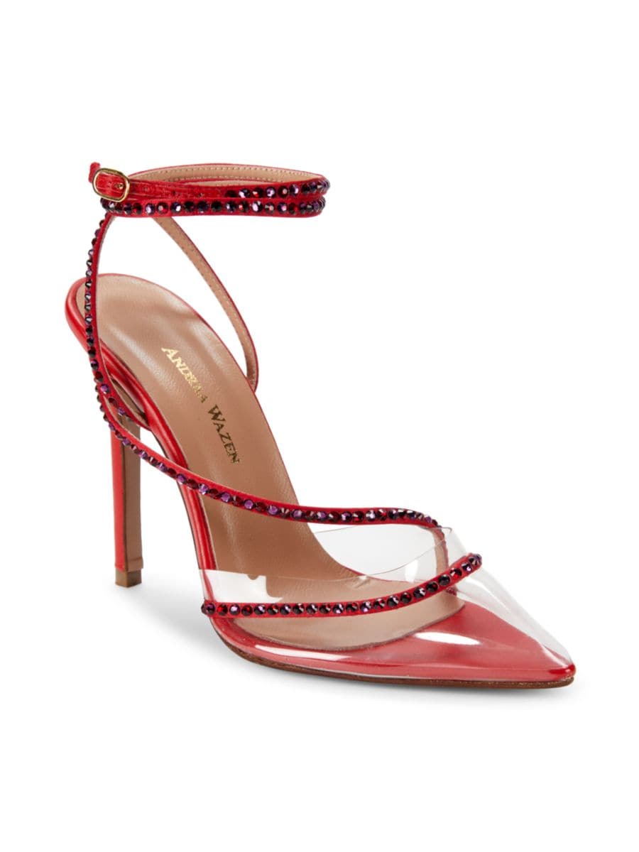 Туфли-лодочки Dassy Sunset с декором на шпильке Andrea Wazen, цвет Spicy Red — фото 2