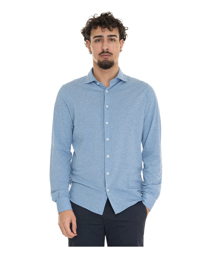 

Рубашка с длинными рукавами и французским вырезом. Gran Sasso, синий