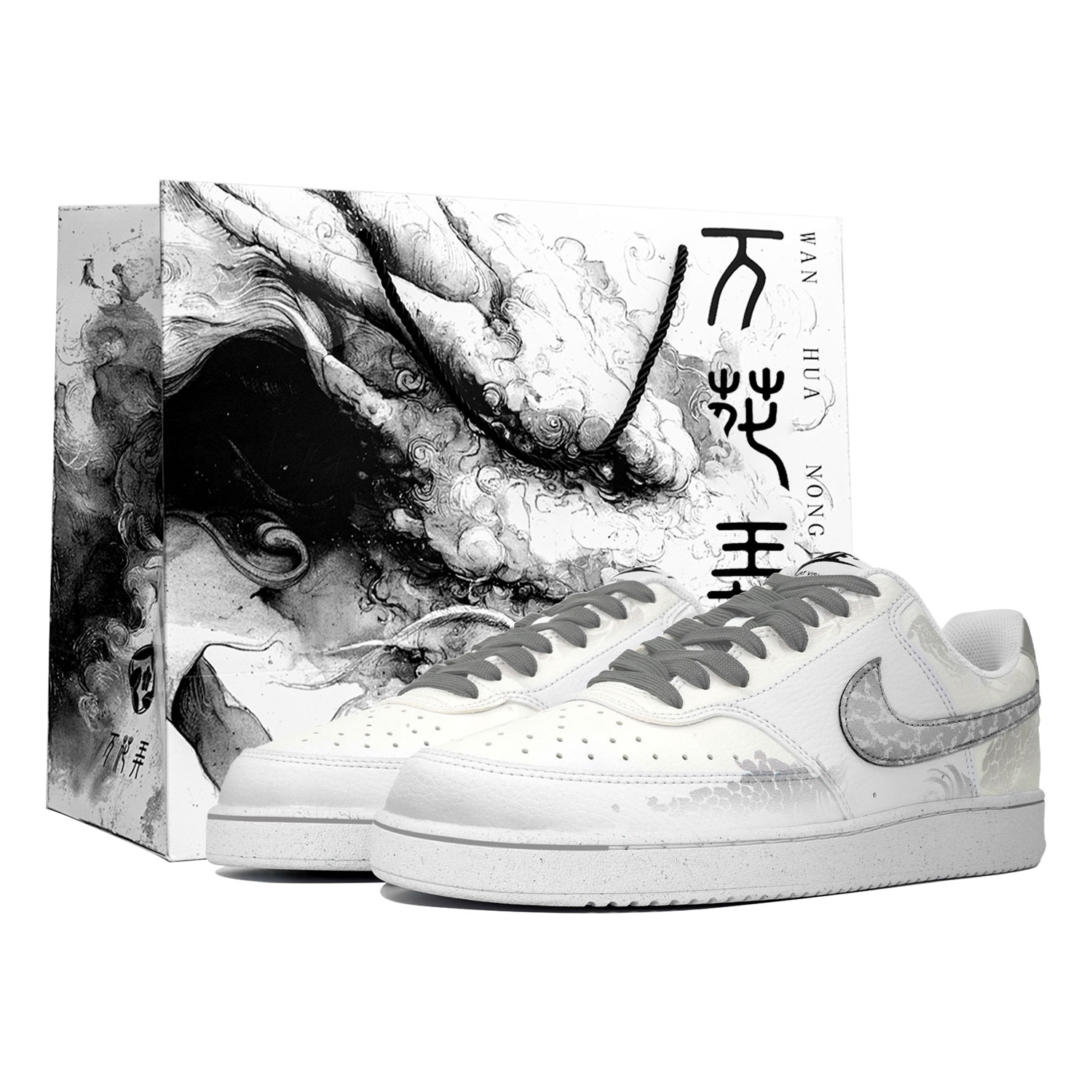 

Кроссовки Nike Court Vision 1 мужские низкие серебристые белые