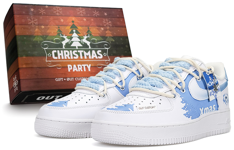 

Кроссовки Nike Air Force 1 Skateboard Shoes Men Low-Top White Blue/Gray