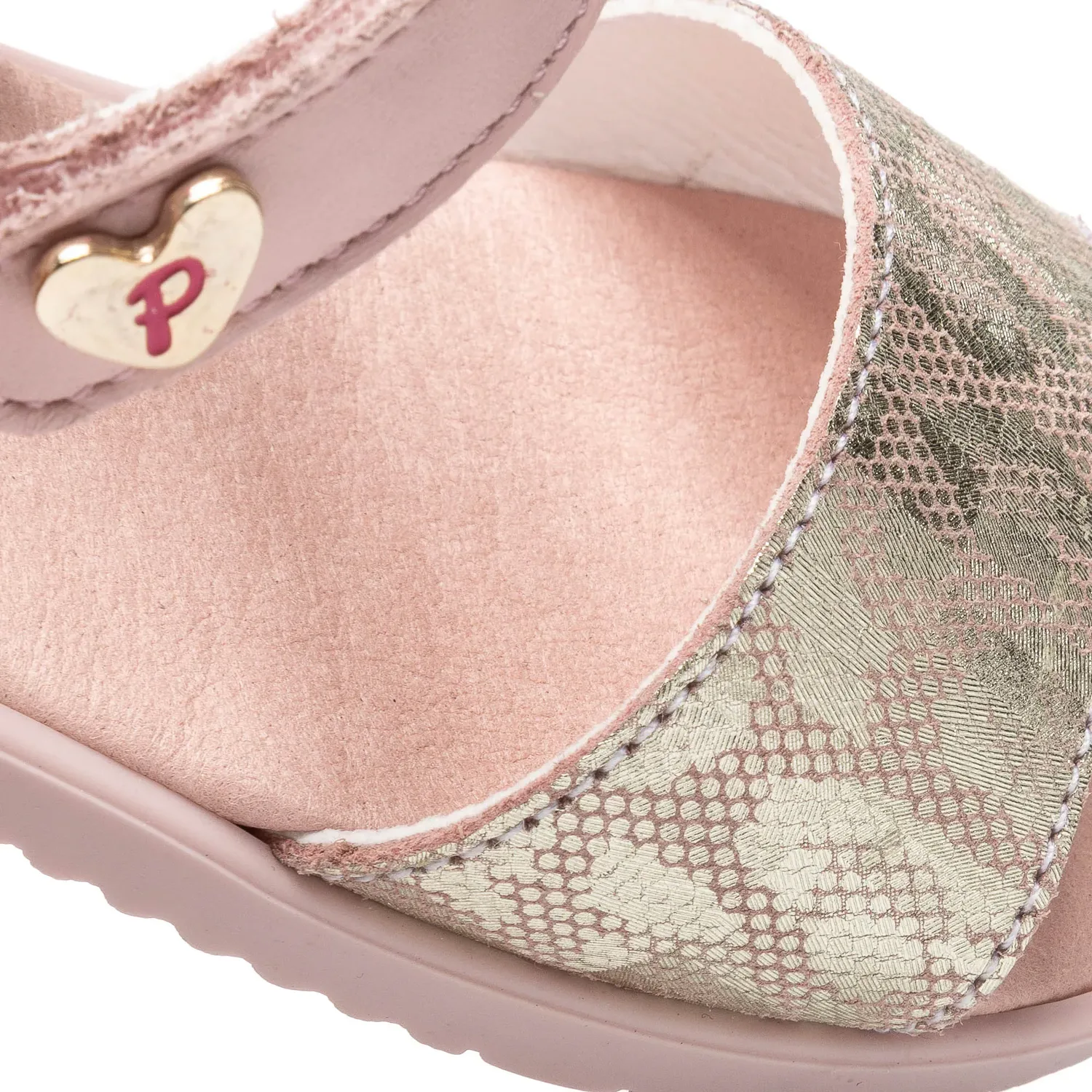 Открытые детские сандалии barefoot с липучкой Pablosky, розовый / зеленый — фото 3