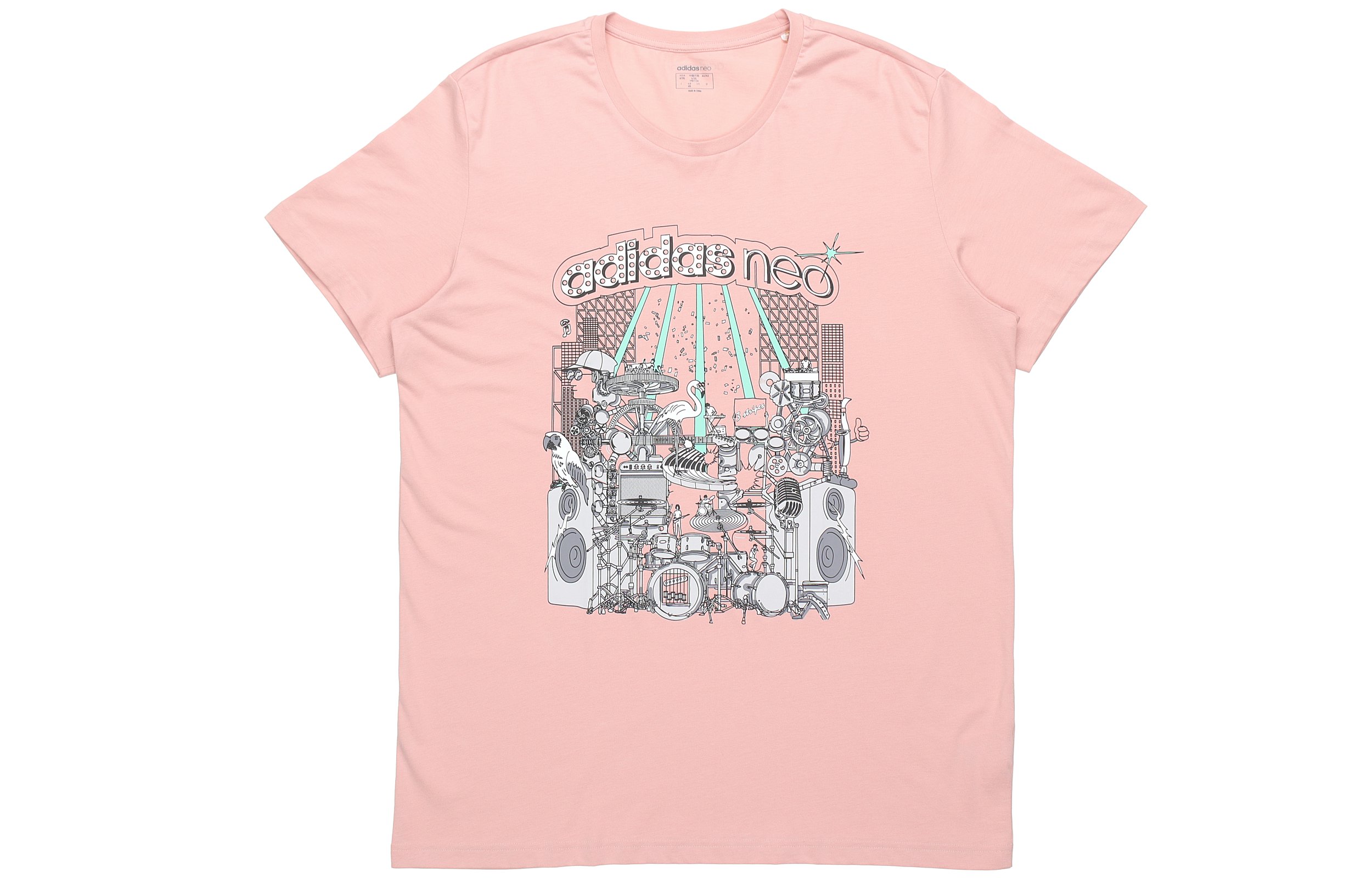 

Adidas Neo Футболка с втачным рукавом мужская розовая