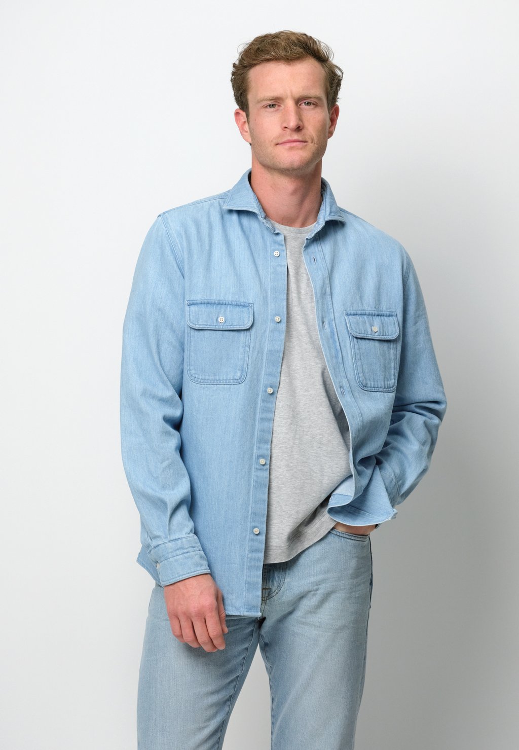 

Джинсовая куртка OVERSHIRT PROFUOMO, синий