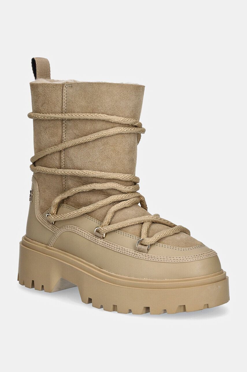 Зимние ботинки Tommy Hilfiger REAL SEARLING SNOWBOOT на шнуровке, бежевый