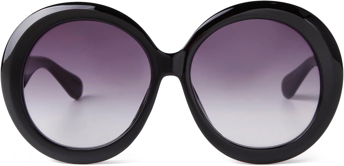 

Солнцезащитные очки ADE WU большого размера, круглые, для женщин, винтажный стиль 60-70-х годов, крупная оправа, защита от УФ-излучения UV 400, размер XL, Black/Grey Gradient Lense