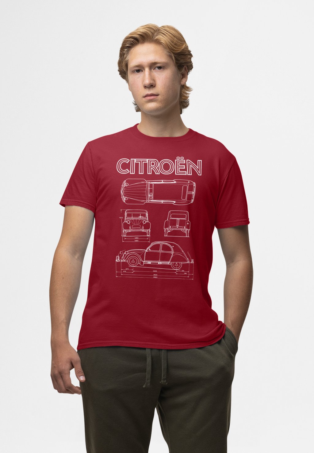 

Футболка с принтом CITROEN DIAGRAM VIEWS Henry Tiger, темно-красный