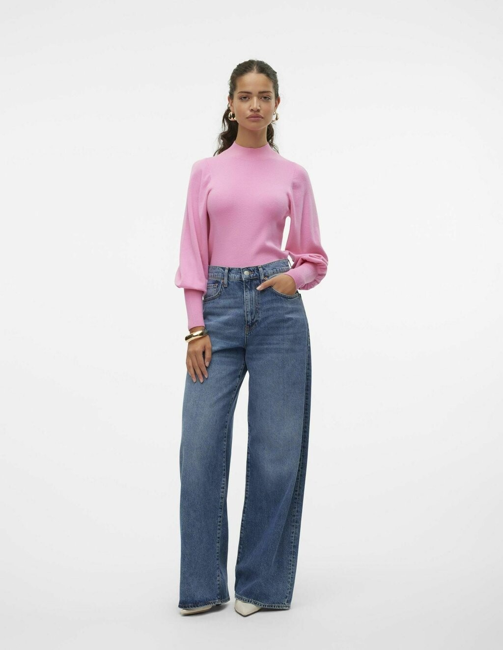 

Джемпер VMHOLLYKARISPUFF HIGHNK GA BOO Vero Moda, цвет Mottled Pink
