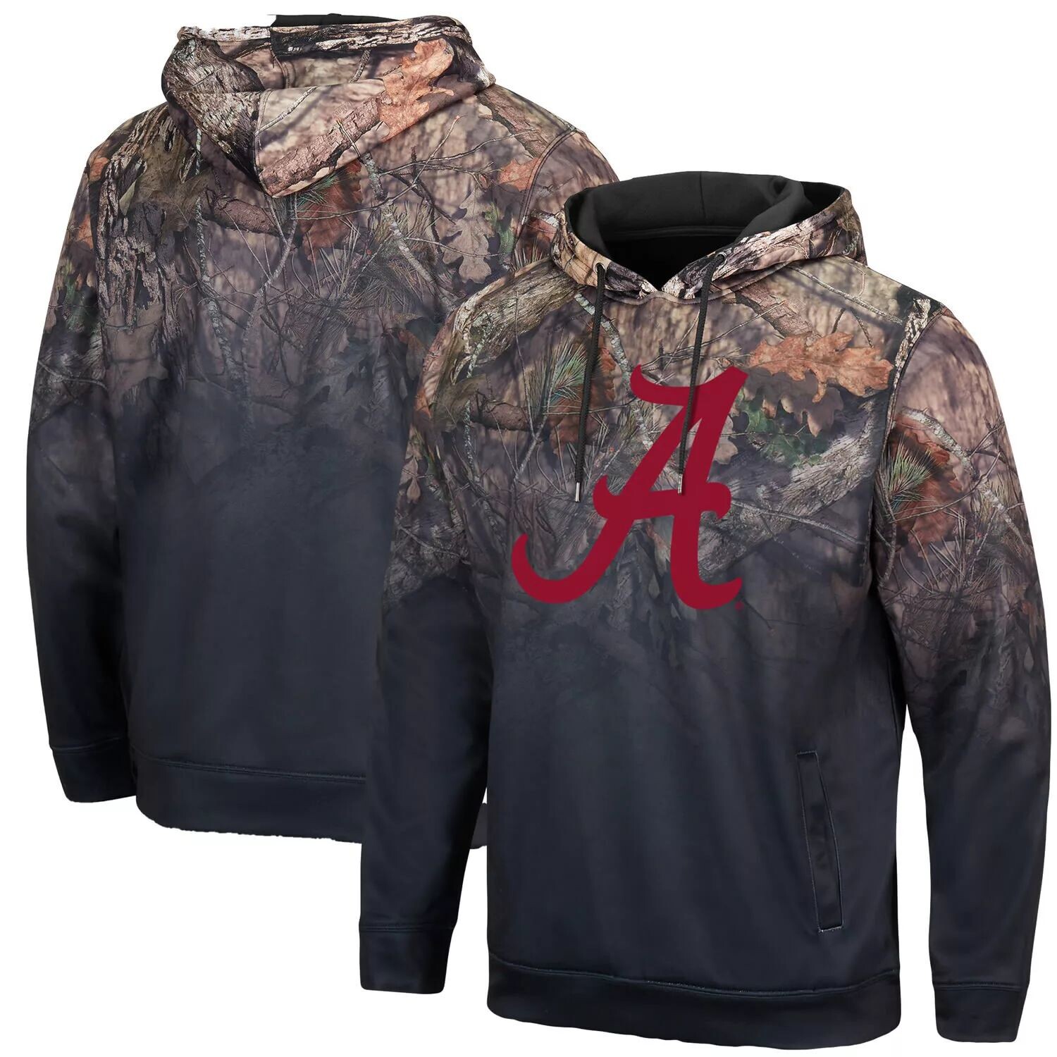 

Мужской пуловер с капюшоном Colosseum Black Alabama Crimson Tide Mossy Oak