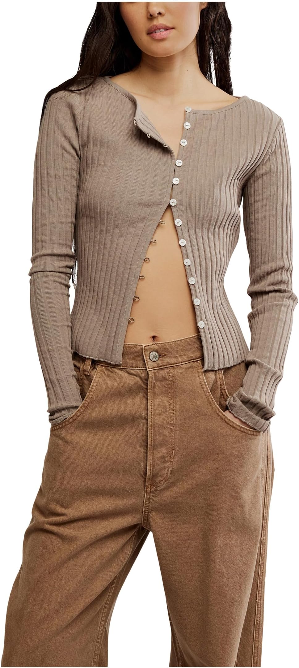 

Лонгслив Free People Tilly Long Sleeve Cardi, цвет Fallen Rock
