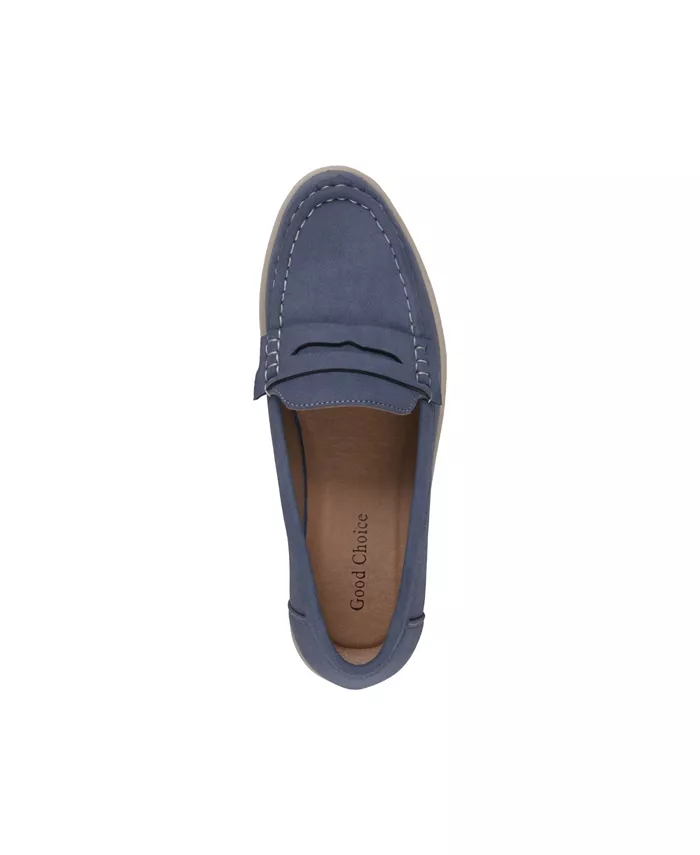 Женские лоферы Fallon на массивной подошве GC Shoes, синий — фото 4