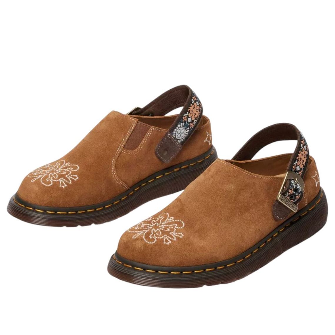 Мюли Dr. Martens Isham из замши и жаккарда, цвет «Натуральный загар» — фото 3