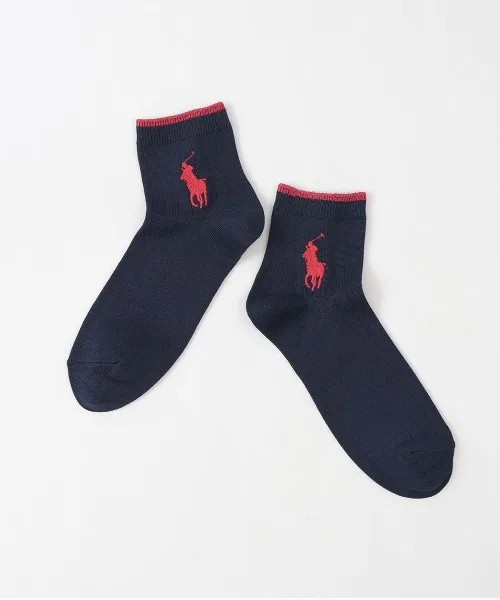 Носки короткие Polo Ralph Lauren с логотипом, из супима хлопка, офф-белый — фото 4