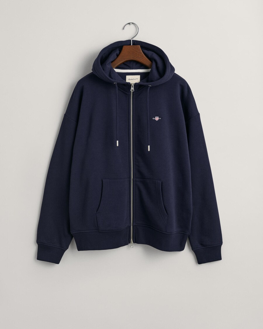 

Толстовка с капюшоном на молнии GANT Zip-Up Hoodie, морской синий