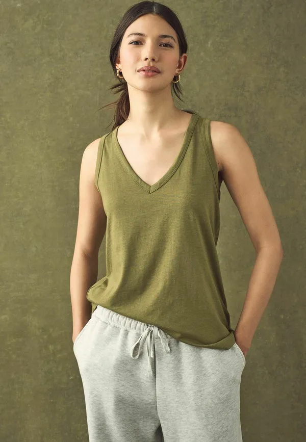 Рубашка свободного кроя стандартного силуэта Next, Olive Green — фото 2