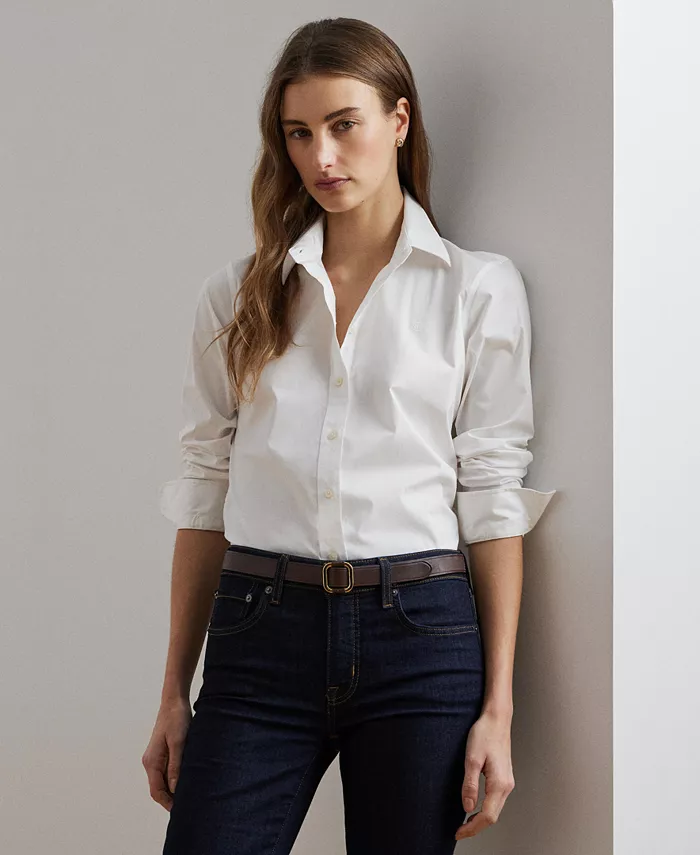 

Несминаемая классическая рубашка прямого кроя Lauren Ralph Lauren, синий