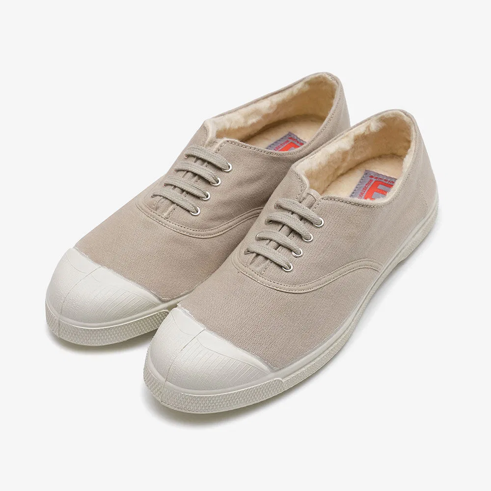 Унисекс низкие кроссовки Tennis Lacet Fur Lining Eggshell от Bensimon