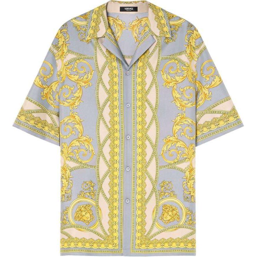 

Рубашка с короткими рукавами и принтом в стиле барокко VERSACE, Gold