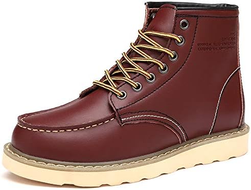 

Дышащие нескользящие мужские ботинки на флисовой подкладке с высоким берцем - отлично подходят для зимних уличных мероприятий Azttoztto, бордовый