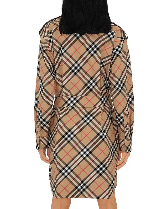 Платье-рубашка Burberry из хлопка в клетку, коричневый/бежевый — фото 3