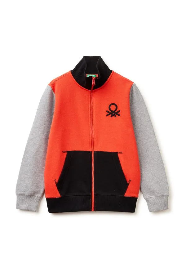 Толстовка на молнии из натуральной кожи United Colors Of Benetton, Multicolor