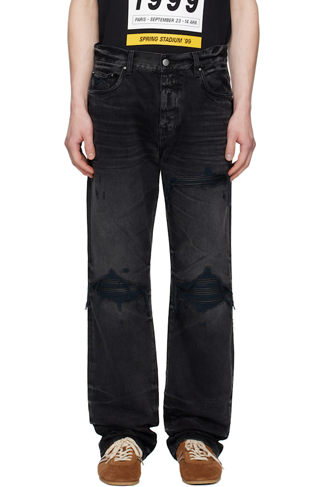 

Кожаные прямые джинсы mx1 Amiri, черный