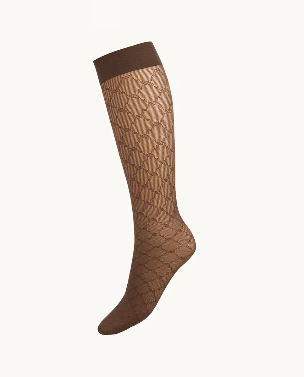 

Женские длинные носки с геометрическим принтом Wolford, темно-коричневый