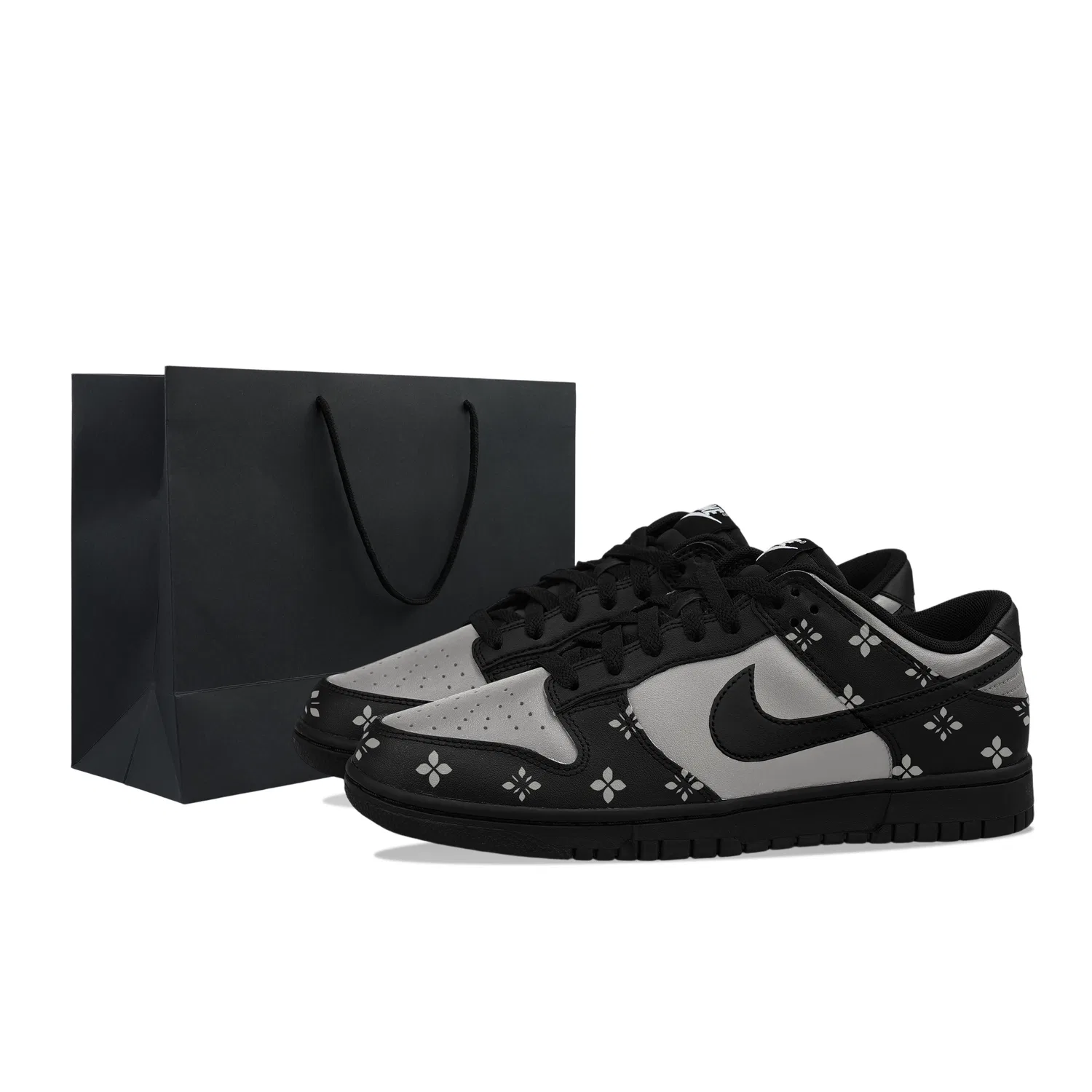 Кроссовки кожаные Nike Dunk Low Black Gray