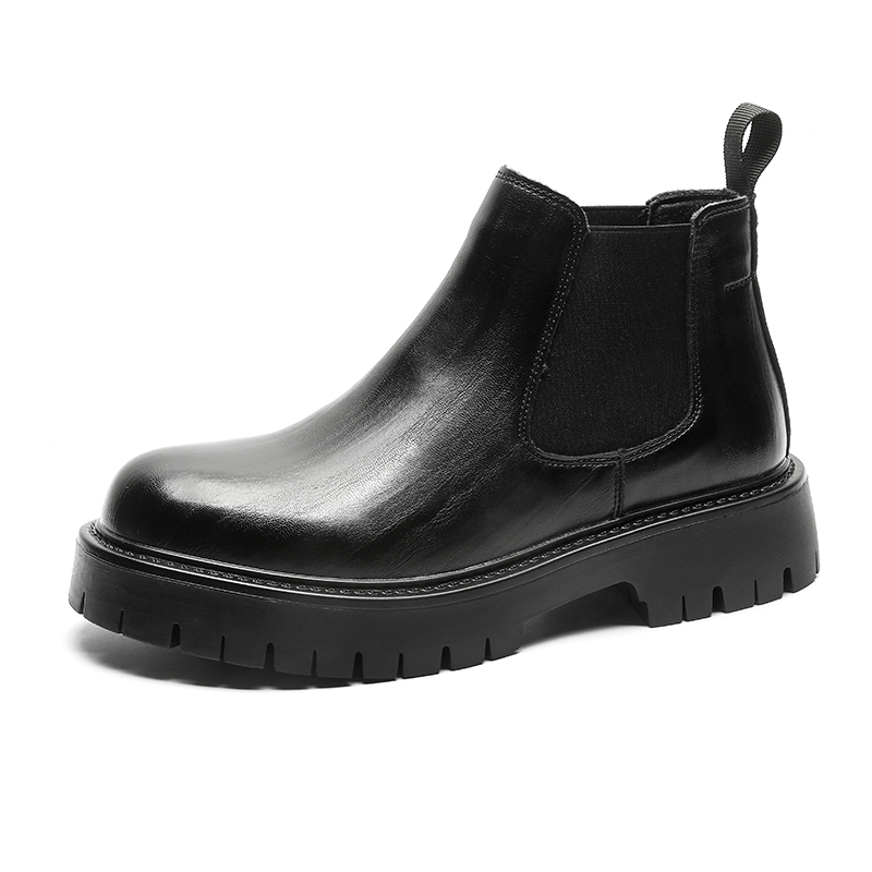 

FAPAI Мужские челси ботинки с черной флисовой подкладкой, цвет Black Fleece-Lined