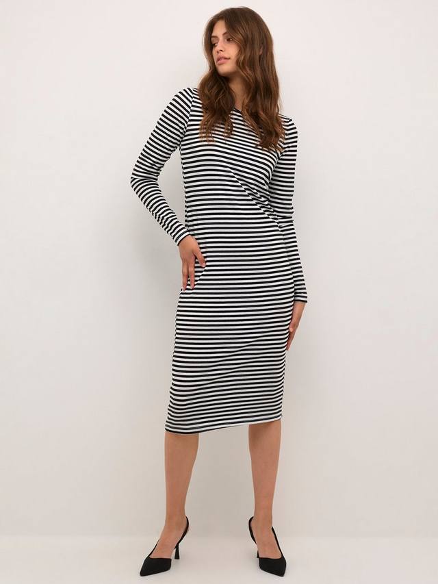 

Платье из джерси benedikte с длинным рукавом KAFFE, цвет Black/Chalk Stripe