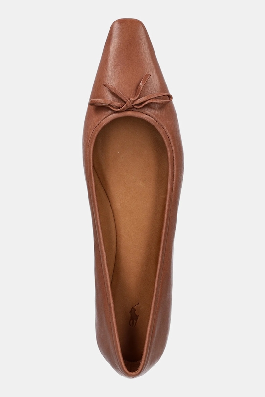 Кожаные балетки с заостренным носком Pointed Ballet Polo Ralph Lauren, коричневый — фото 4