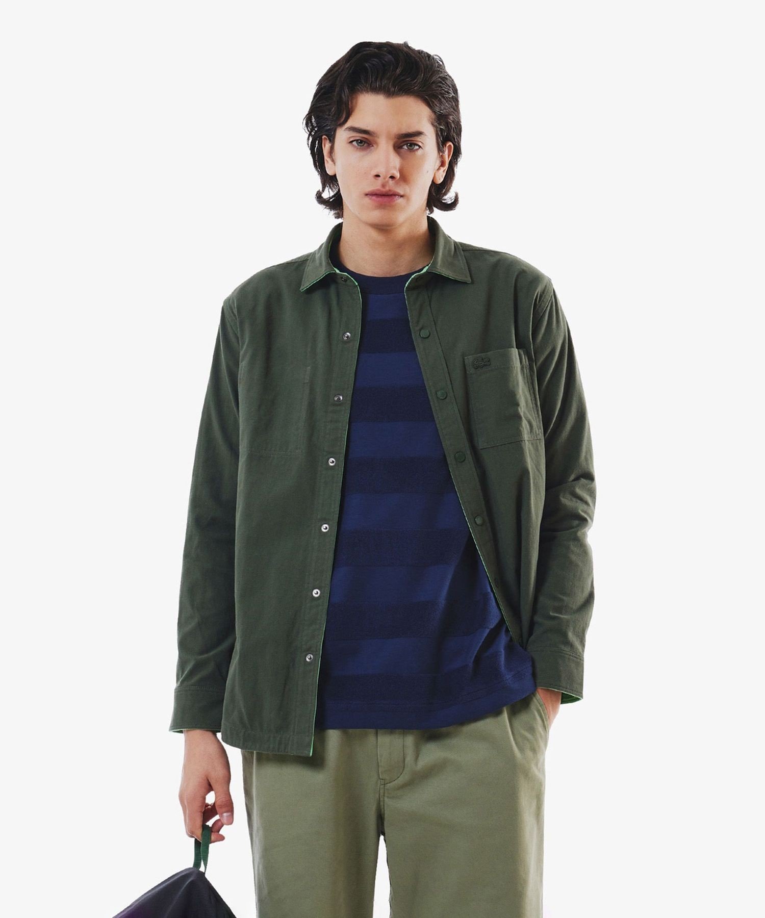Двусторонняя рубашка на пуговицах LACOSTE, Dark Green