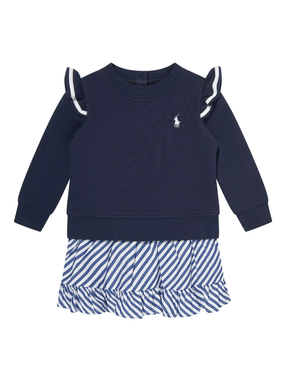 

Платье-толстовка с оборками Polo Ralph Lauren Kids, синий