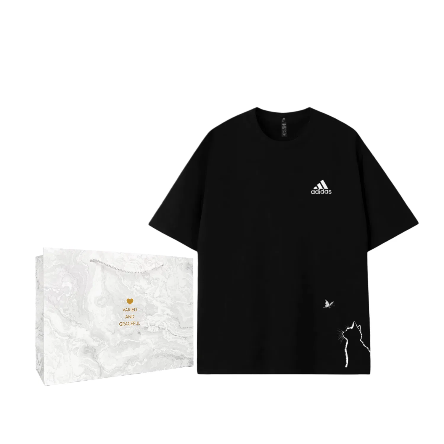 Футболка Adidas с круглым вырезом, унисекс, цвет Shopping Bag