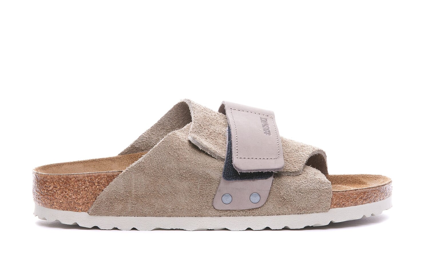 Сандалии Birkenstock Kyoto Nubuck-Suede Leather узкие, серо-бежевый