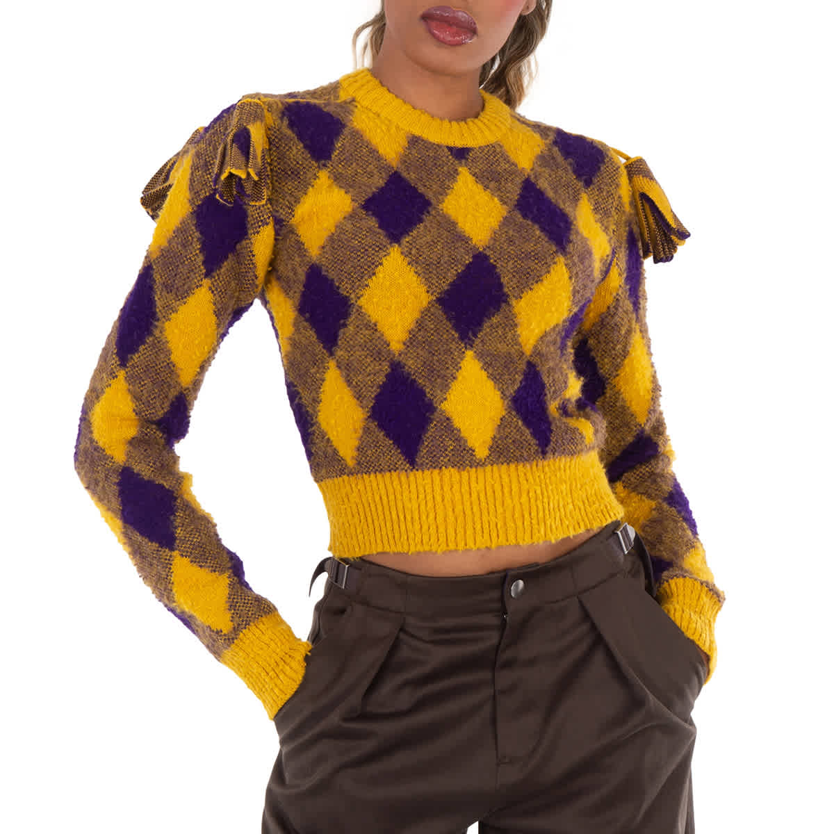 

Барберри Шерстяной свитер с узором аргайл в клетку Burberry, Pear Ip Pattern
